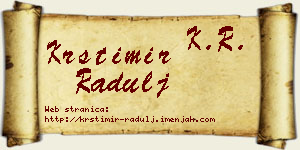 Krstimir Radulj vizit kartica